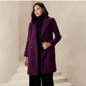 Banana Republic Classic Coat in Pinot Noir size XS petite